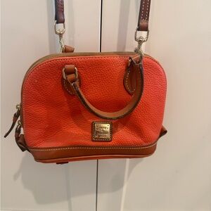Dooney & Bourke Red and Brown Leather Crossbody Bag